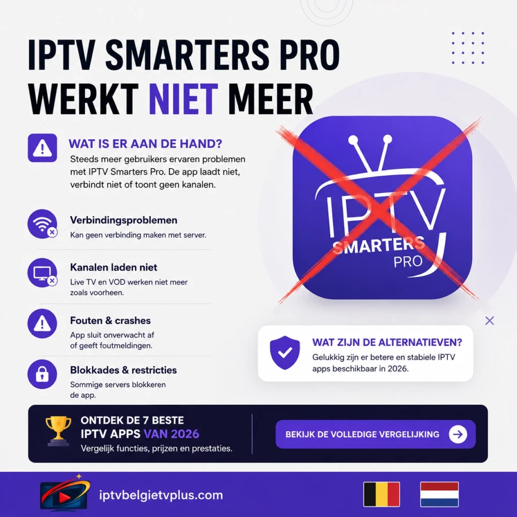 IPTV Smarters Pro werkt niet meer? 7 oplossingen 2026